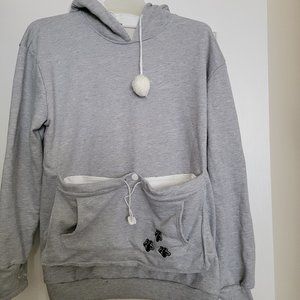 Cat Grey Sweatshirt with Pouch for Cat Size 3X